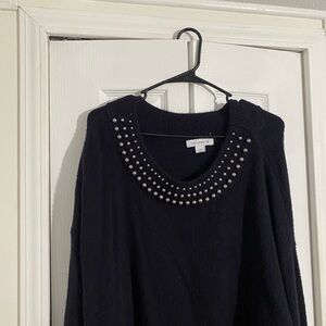 Liz Claiborne Black Sweater with Pearl Accents
